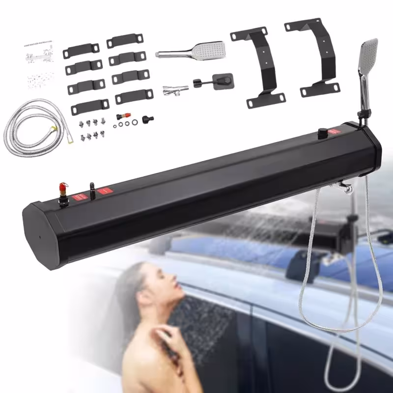 30L black car shower water tank for PVC roof, camping, and off-road use