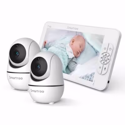 SM70V2 7" 1080P HD Split Screen Video Baby Monitor with two Camera, Hack Proof, Remote Zoom/Pan/Tilt, 4000mAh Battery 1