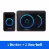 1 bouton - 2 cloches - noir