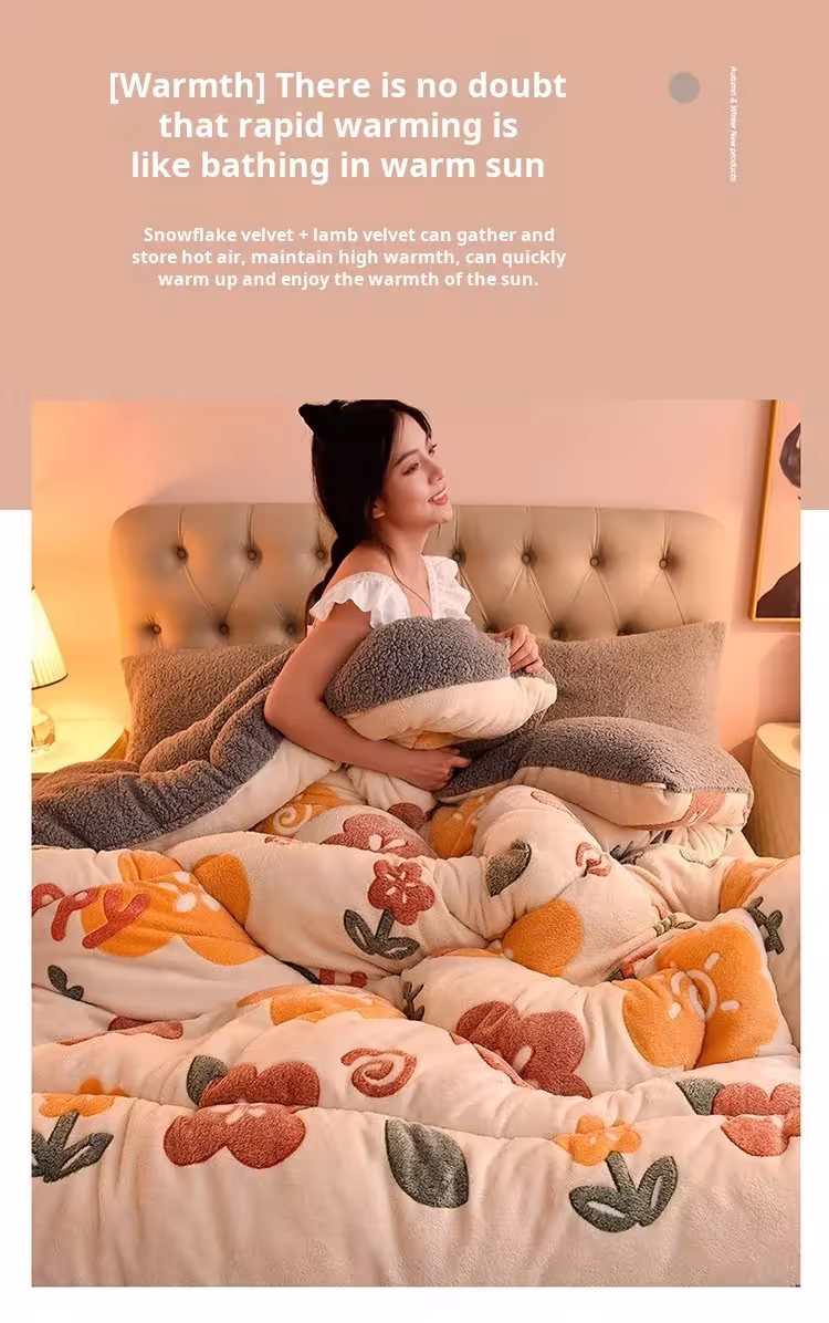 warm double-sided plush blanket