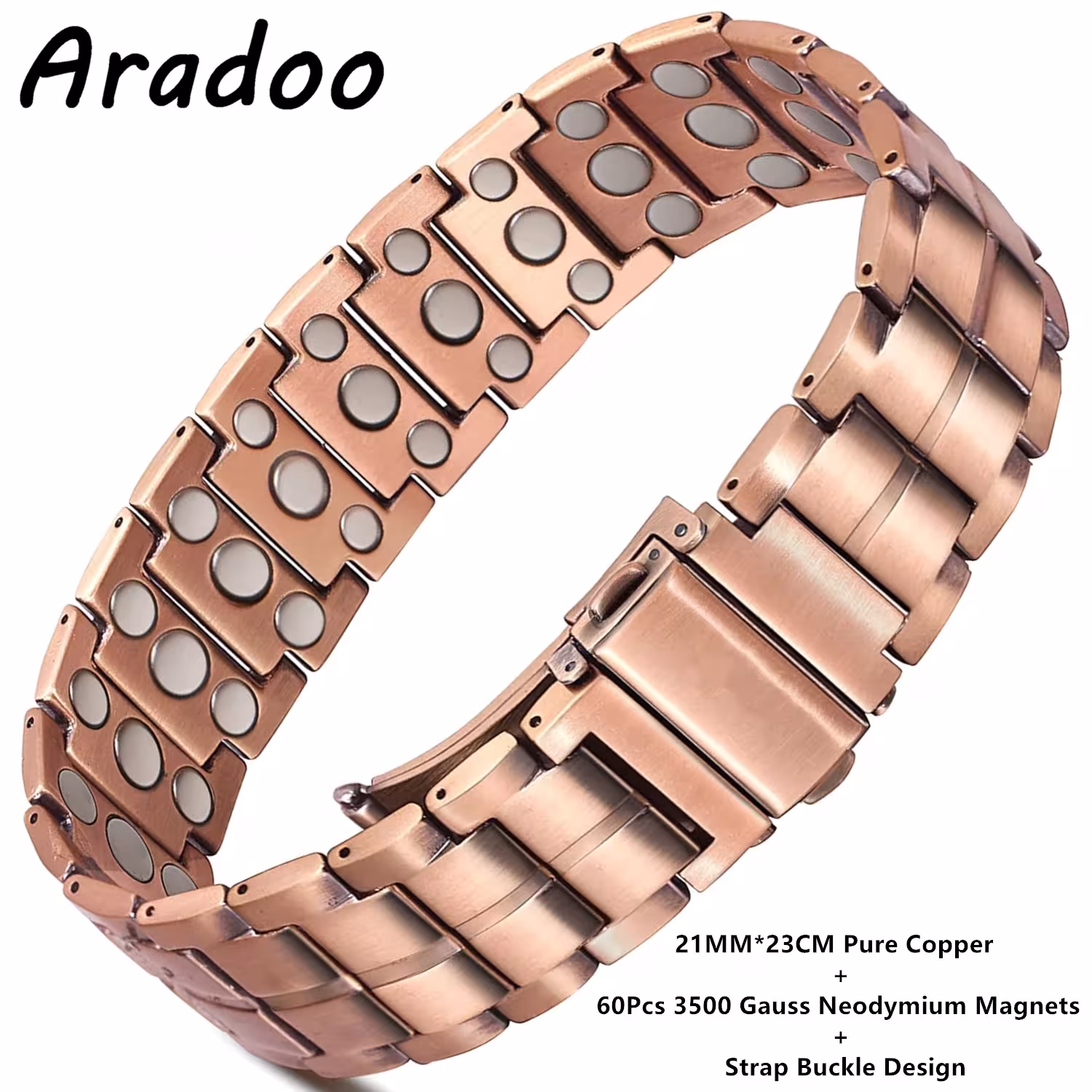 pulsera magnética de latón para hombre