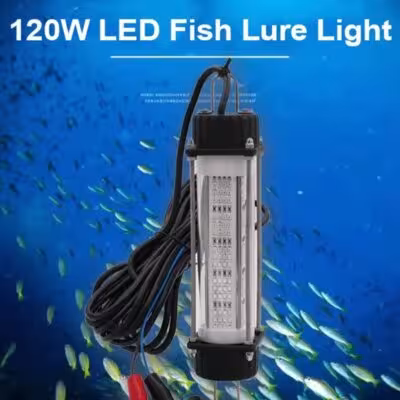 DC12V 120W LED Bait Submersible Fishing Waterproof High-Power Fish Underwater White Lure Light Night Fishing Finder 1