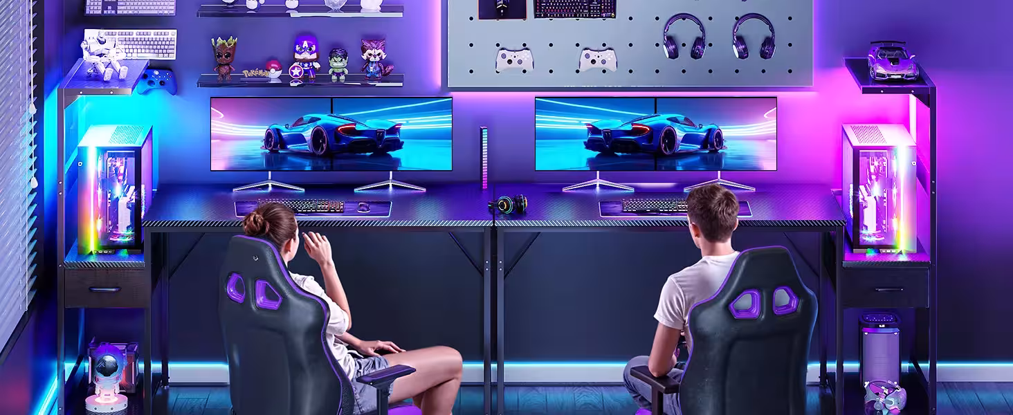 escritorio para juegos con iluminación LED