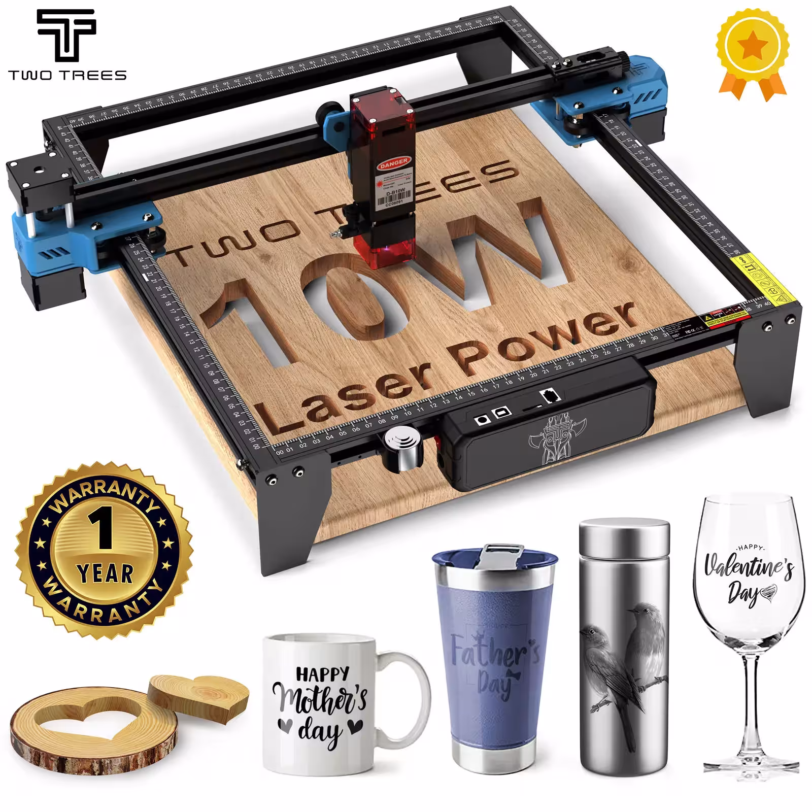 TwoTrees TTS-10 Pro 80W lazerinis graviravimo įrenginys metalui ir medžiui