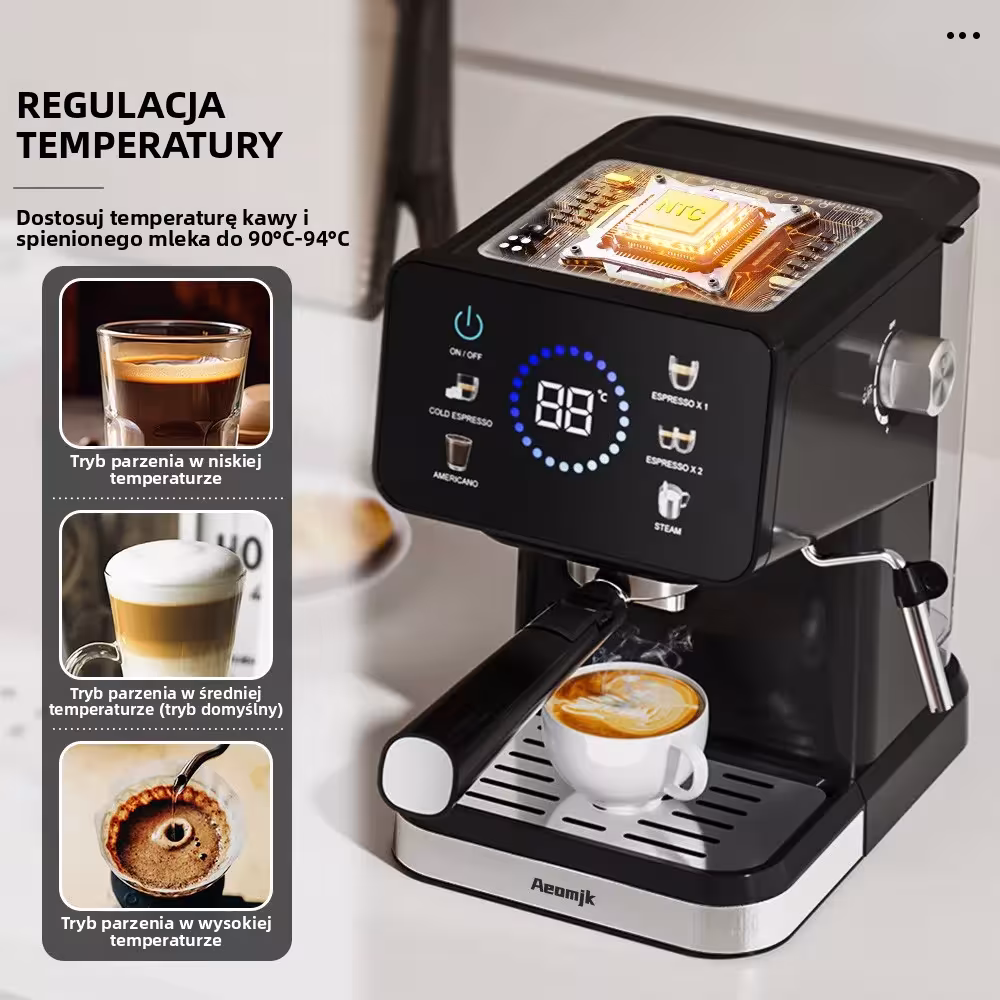 Aeomjk CM3171 semi-automatic espresso coffee machine with touch screen, 1050W