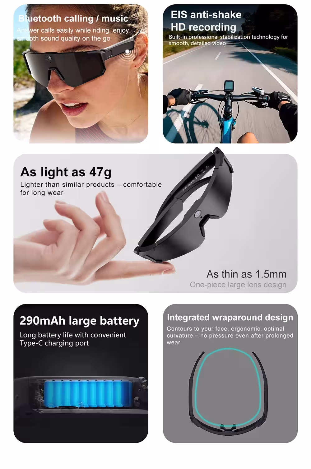 Smart glasses with a camera