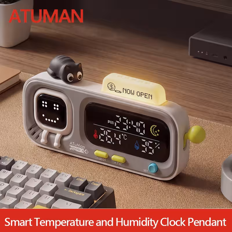DUKA MOODA - Misuratore intelligente di temperatura e umidità con orologio per la casa