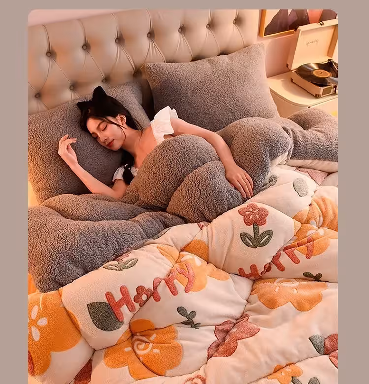 warm double-sided plush blanket
