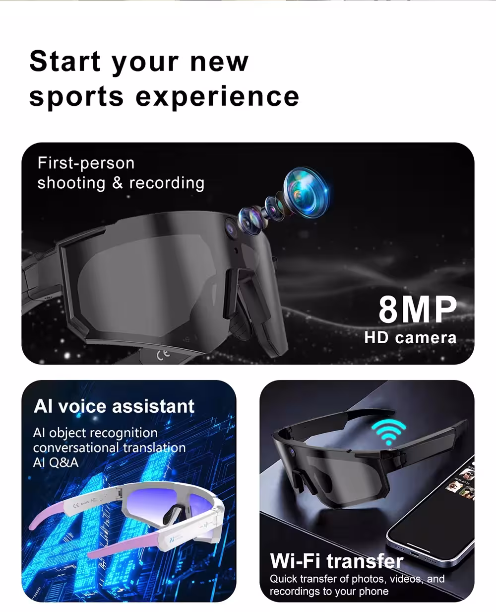 Smart glasses with a camera