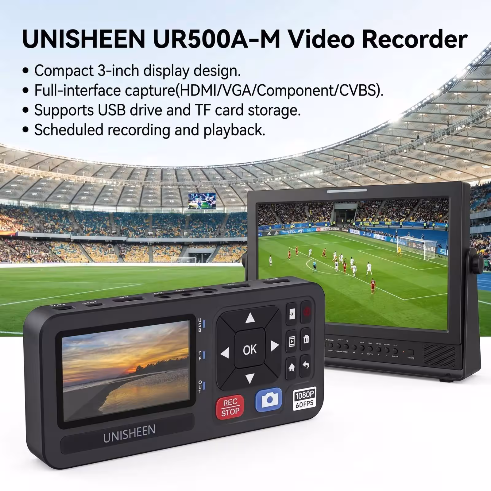 Dispositivo de grabación de video UNISHEEN UR500A-M 4K, convertidor de VHS a digital, 1080P 60FPS