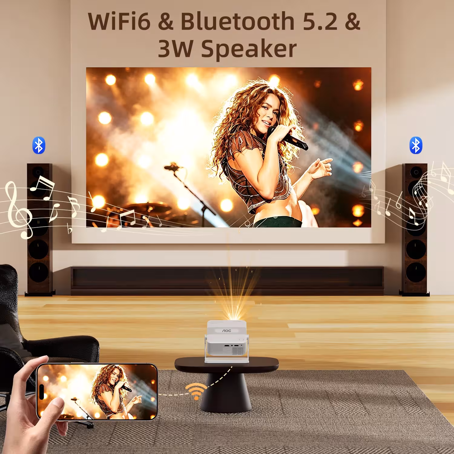 Mini projecteur portable AOC HA109-PRO