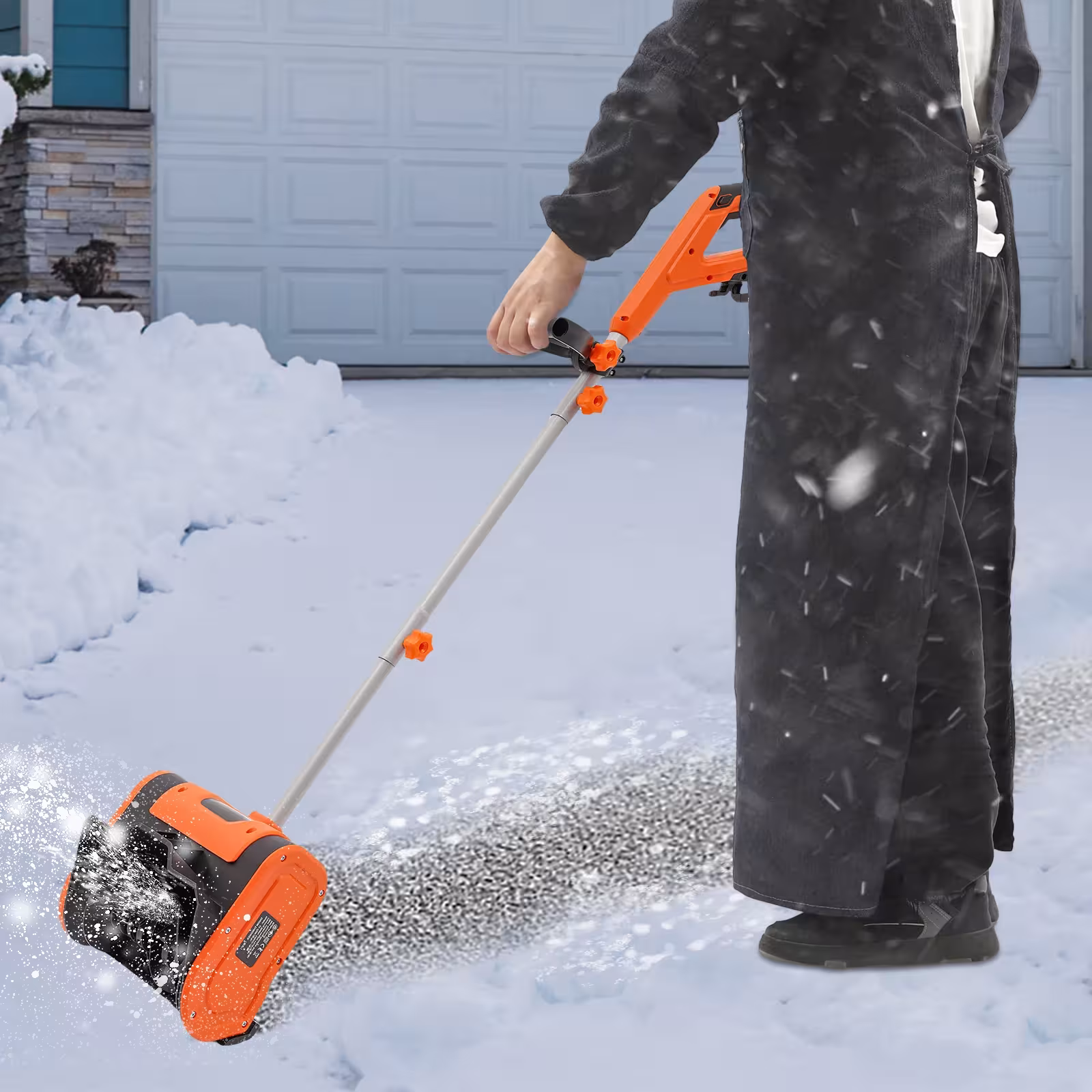 Quitanieves eléctrico de 1800W/2400W, soplador de nieve con cable y empujador manual