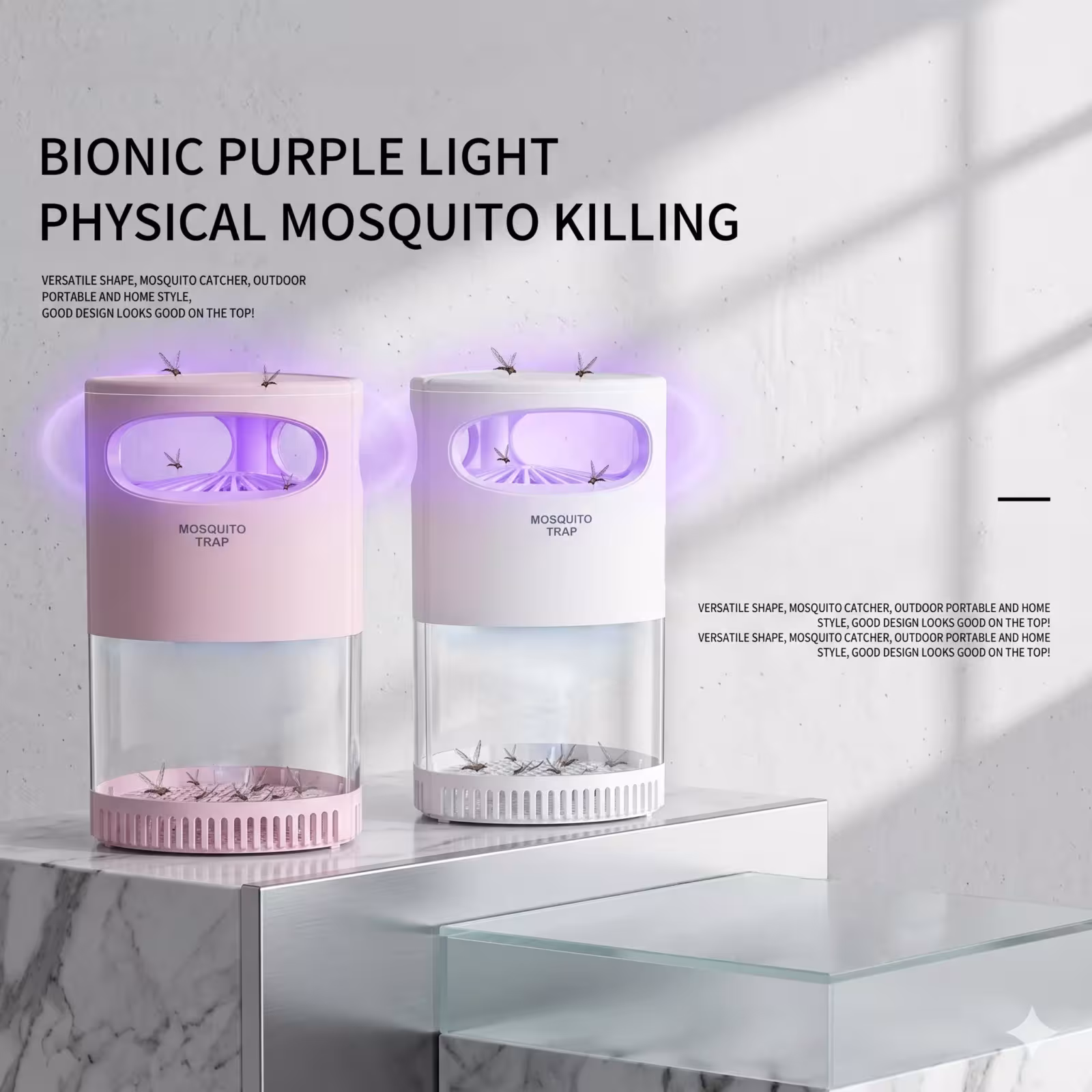 Repellente biologico per zanzare con lampada UV, alimentazione USB, funzionamento silenzioso per casa e ufficio