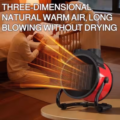 Portable 2000W Space Heater with Fan 2 Heat Settings Adjustable Thermostat Fan Mode Tip Over Overheat Protection for Indoor 1