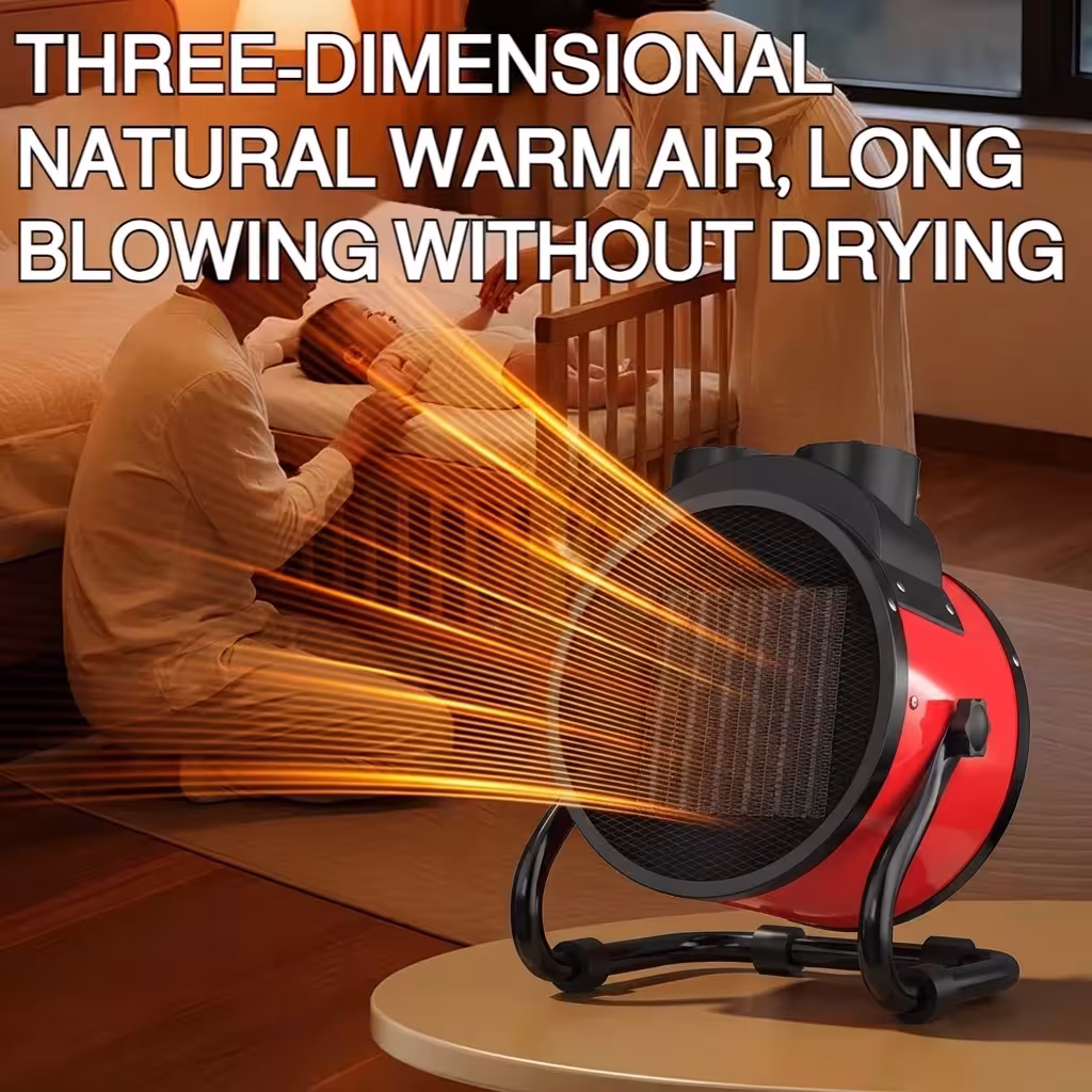 Portable 2000W heater with fan, 2 power modes, overheat protection