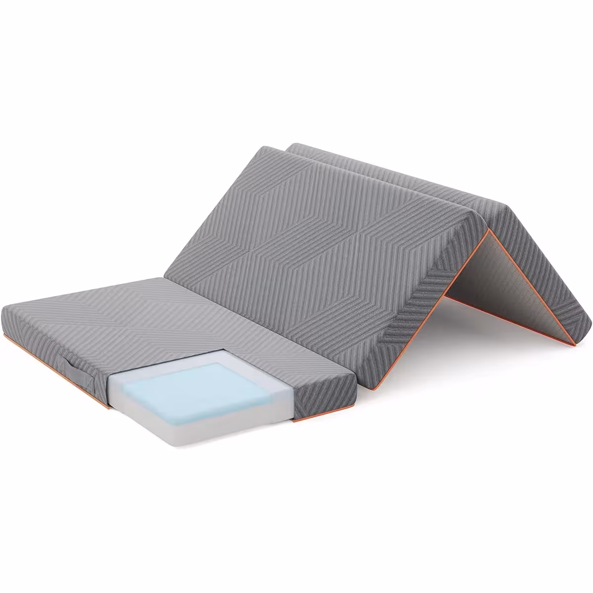 Vesgantti foldable mattress, 3 pieces, gel memory foam, 10cm, for travel and camping