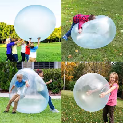 Children's inflatable ball-balloon for outdoor games, elastic, 70 cm diameter.