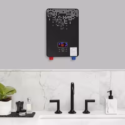 6500W Instant Electric Water Heater,Hot Water Heater with Shower Set and LED Display Screen,Fast Heating 86-131℉ 1