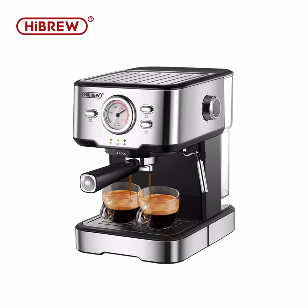 HiBREW espreso kavos aparatas inox 20 bar, pusiau automatinis, garų funkcija H5
