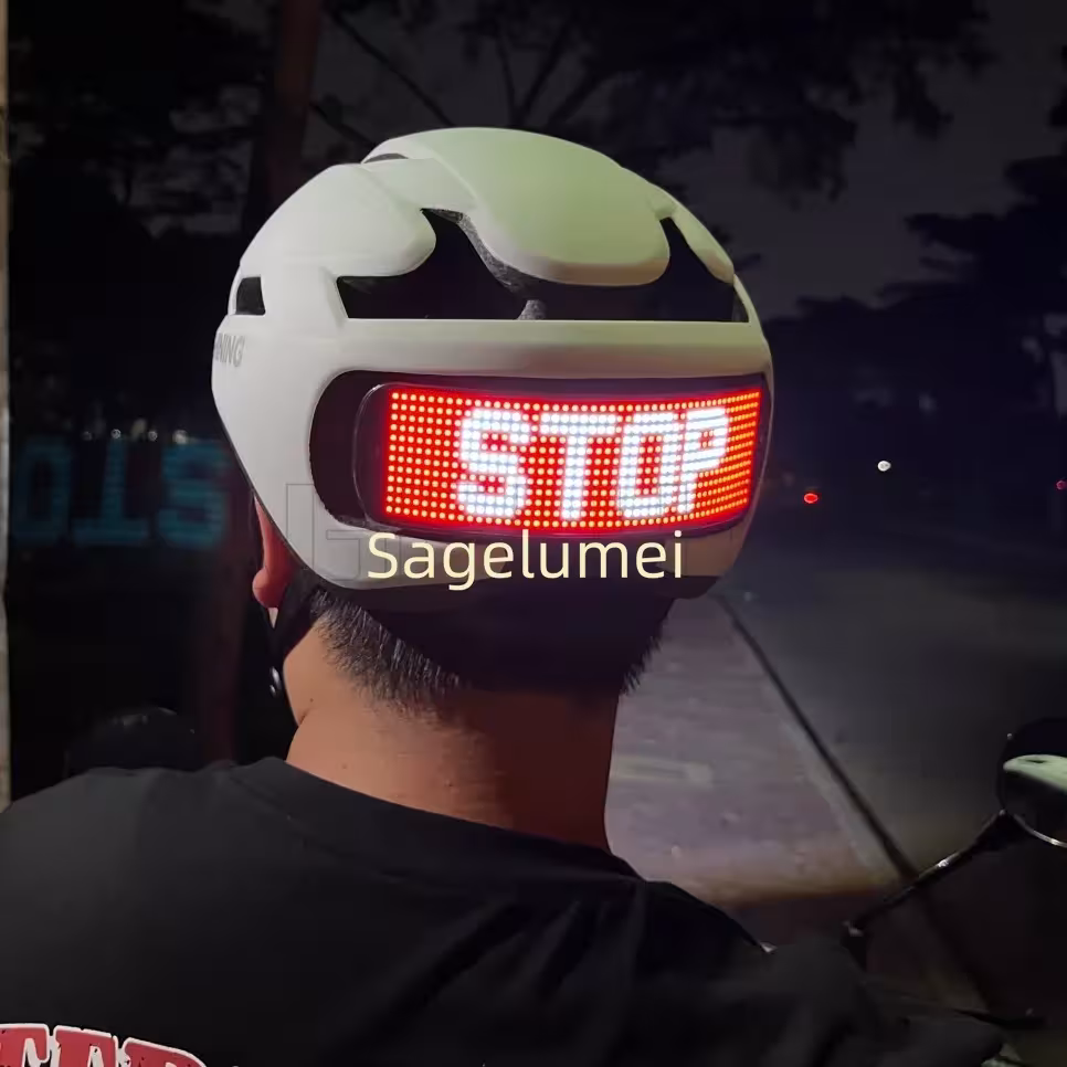 casco de bicicleta con pantalla LED