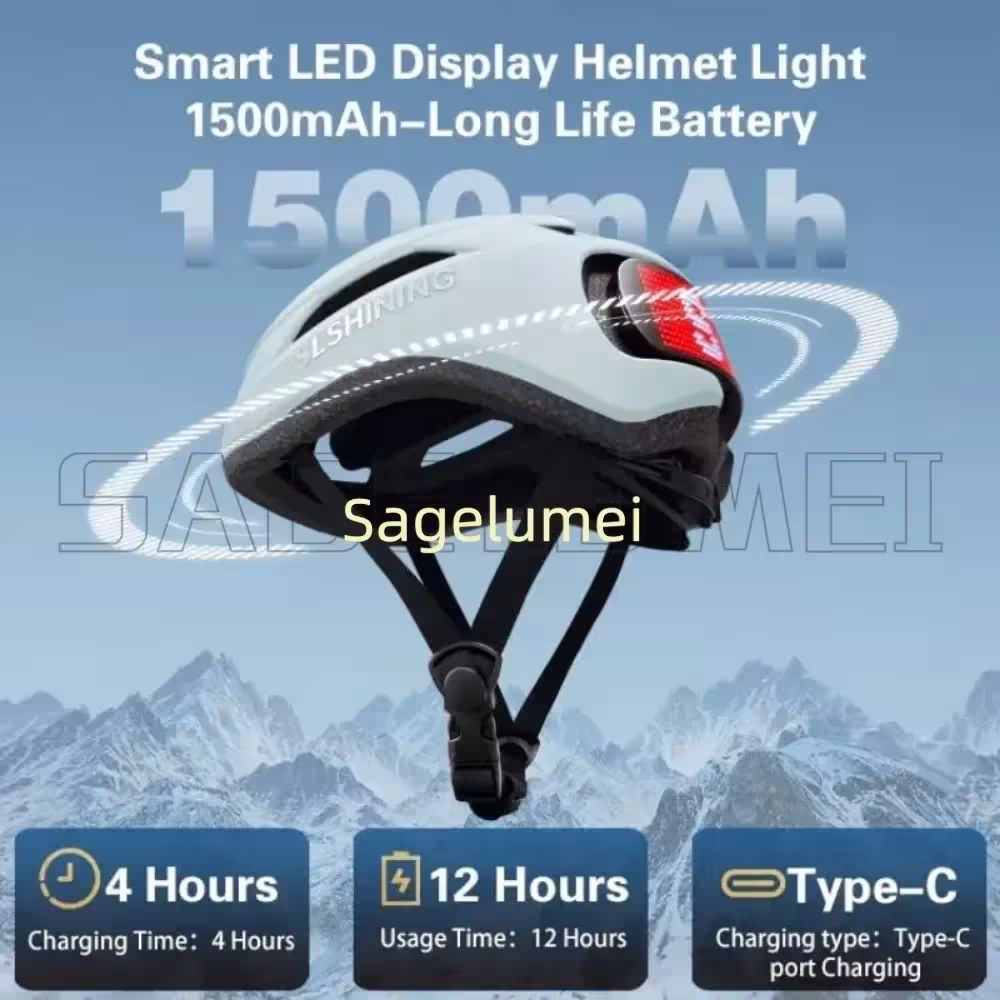 casco de bicicleta con pantalla LED