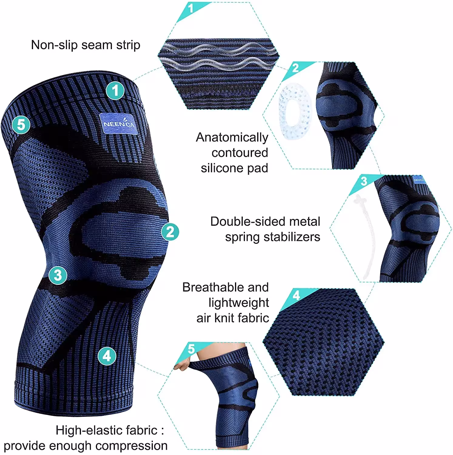 rodillera con estabilizadores laterales