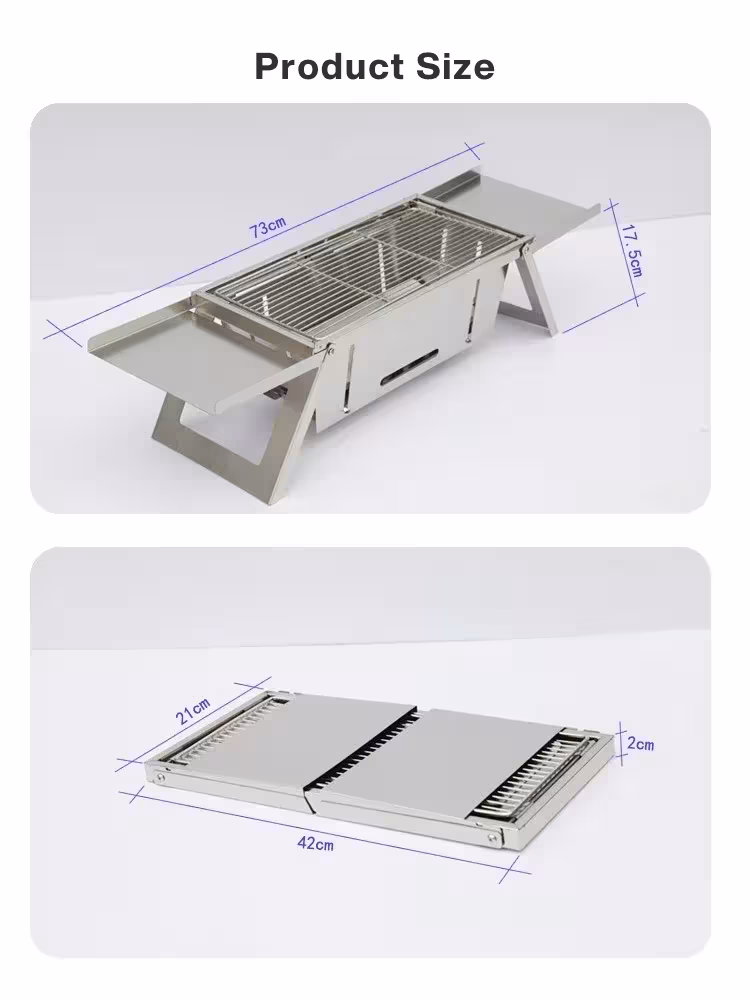 parrilla plegable para carbón