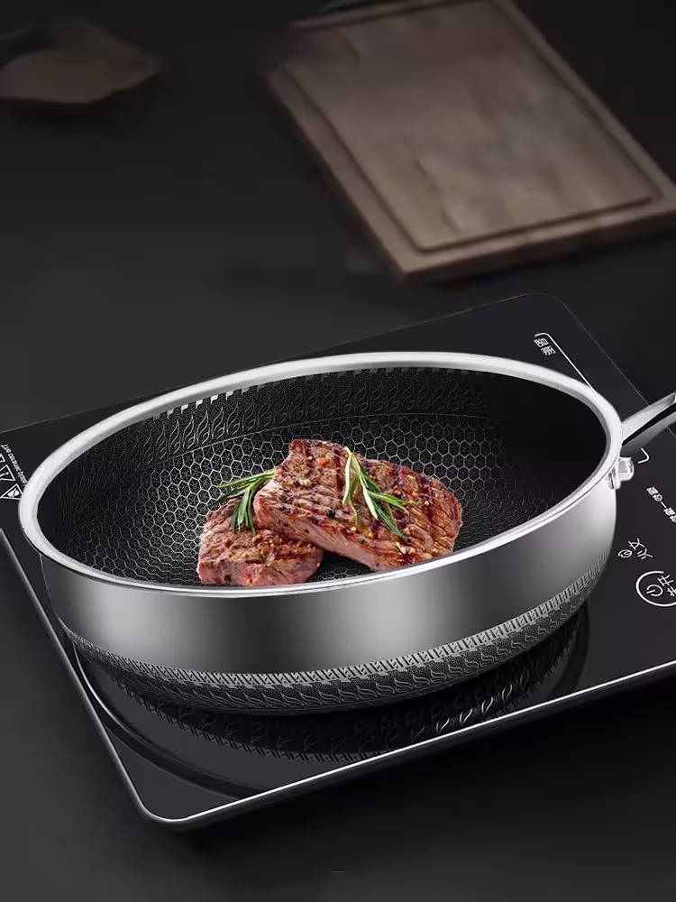 nerūdijančio plieno keptuvė wok