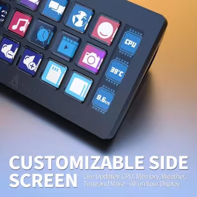 AJAZZ AKP153E/AKP03E Multifunctional Console Panel Desktop Assistente 15 Macro Keys Trigger Actions Custom Mini Keyboard 2