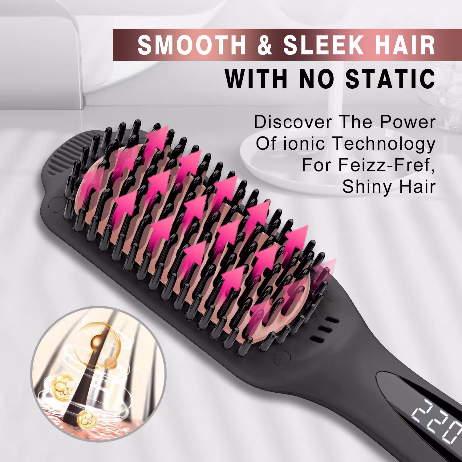 ionic hair straightening brush
