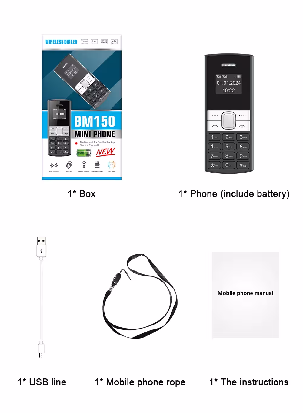 mini mobilusis telefonas