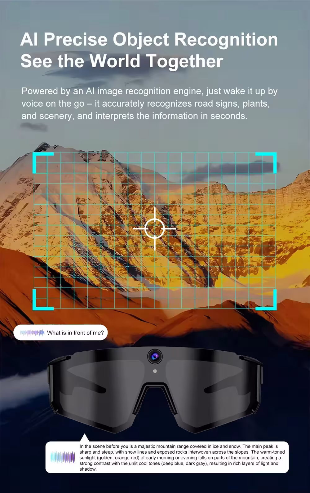 Smart glasses with a camera