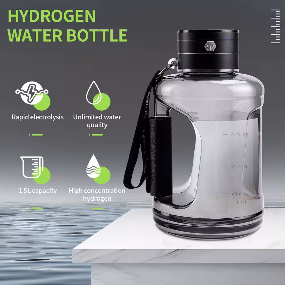 1.5L vandenilinio vandens gertuvė, nešiojamas sportinis vandenilio generatorius su filtru