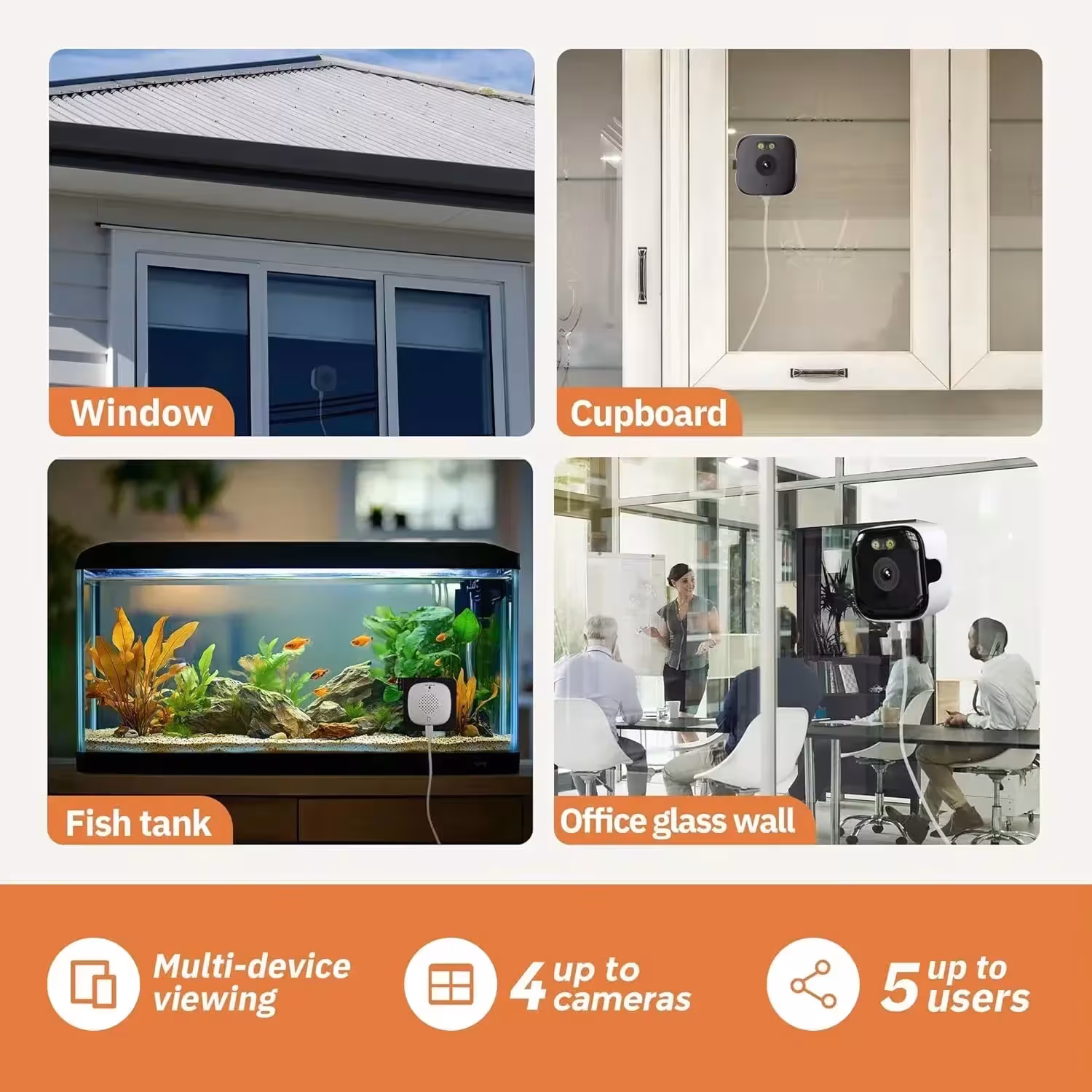 Caméra de surveillance pour fenêtre avec WiFi
