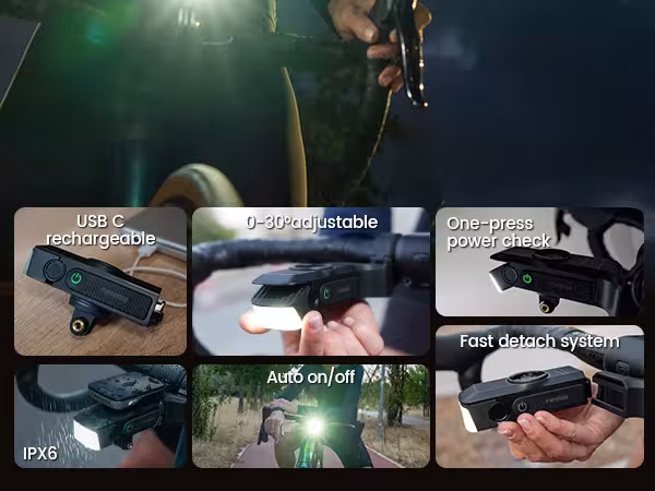 Luces traseras de bicicleta con soporte para GPS