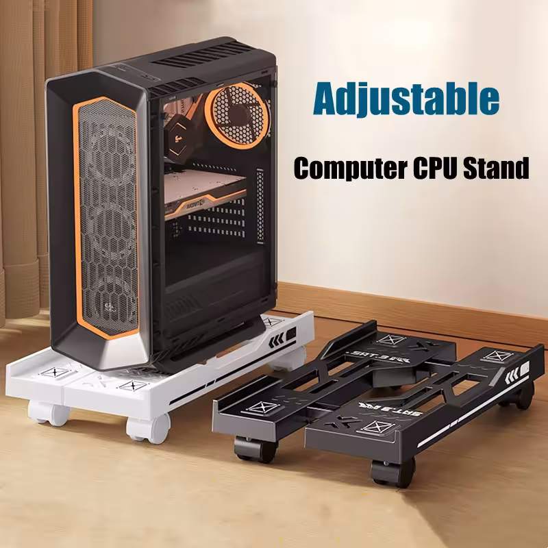 Soporte ajustable para torre de ordenador con ruedas, soporte portátil para CPU para ordenador