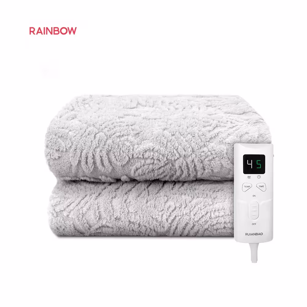 RUIANBAO elektrinė šildanti antklodė 160×130 cm, flanelinė, 3 šildymo režimai