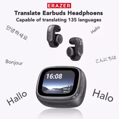 Translator ERAZER XF28 Bluetooth V6.0 Open-ear True Wireless EarbudsTranslation Earphones Office Travel,ASMR Headset APP 1