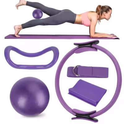 5 Pack Pilates Ring Equipment Set, Home Pilates Kit for Women, Pilates Essential Kit, for Home, Gym 1