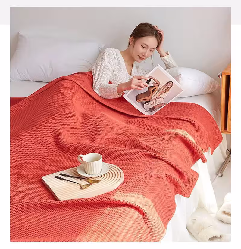 coperta in cotone waffle