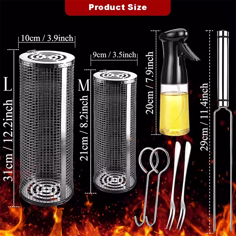 cesto per barbecue in acciaio inossidabile