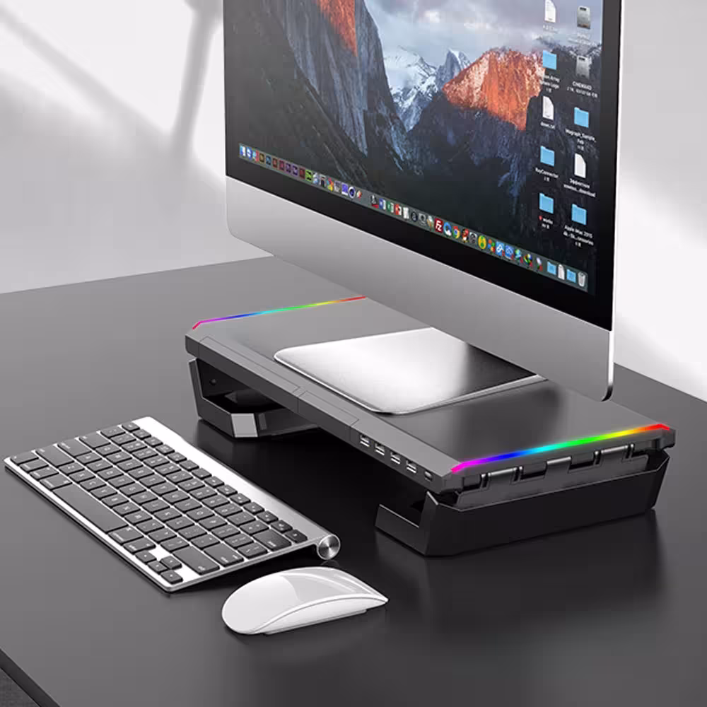 soporte para monitor con cajón
