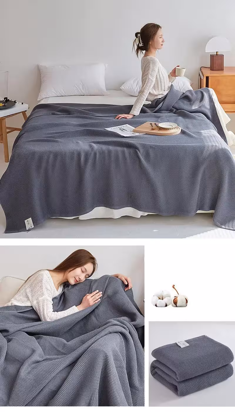 coperta in cotone waffle