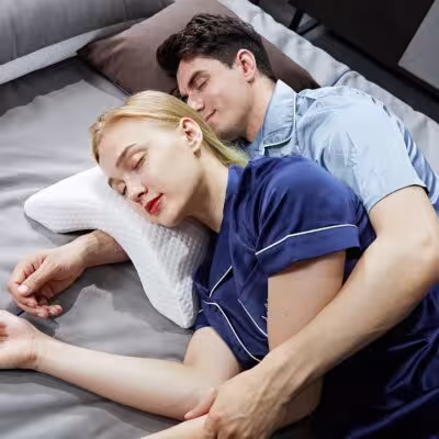 1pc Sleeping Pillow Couple Pillow Arm Pillow Slow Rebound Pressure Cuddle Pillow Memory Foam Travel Arched Shaped U Pillow 1