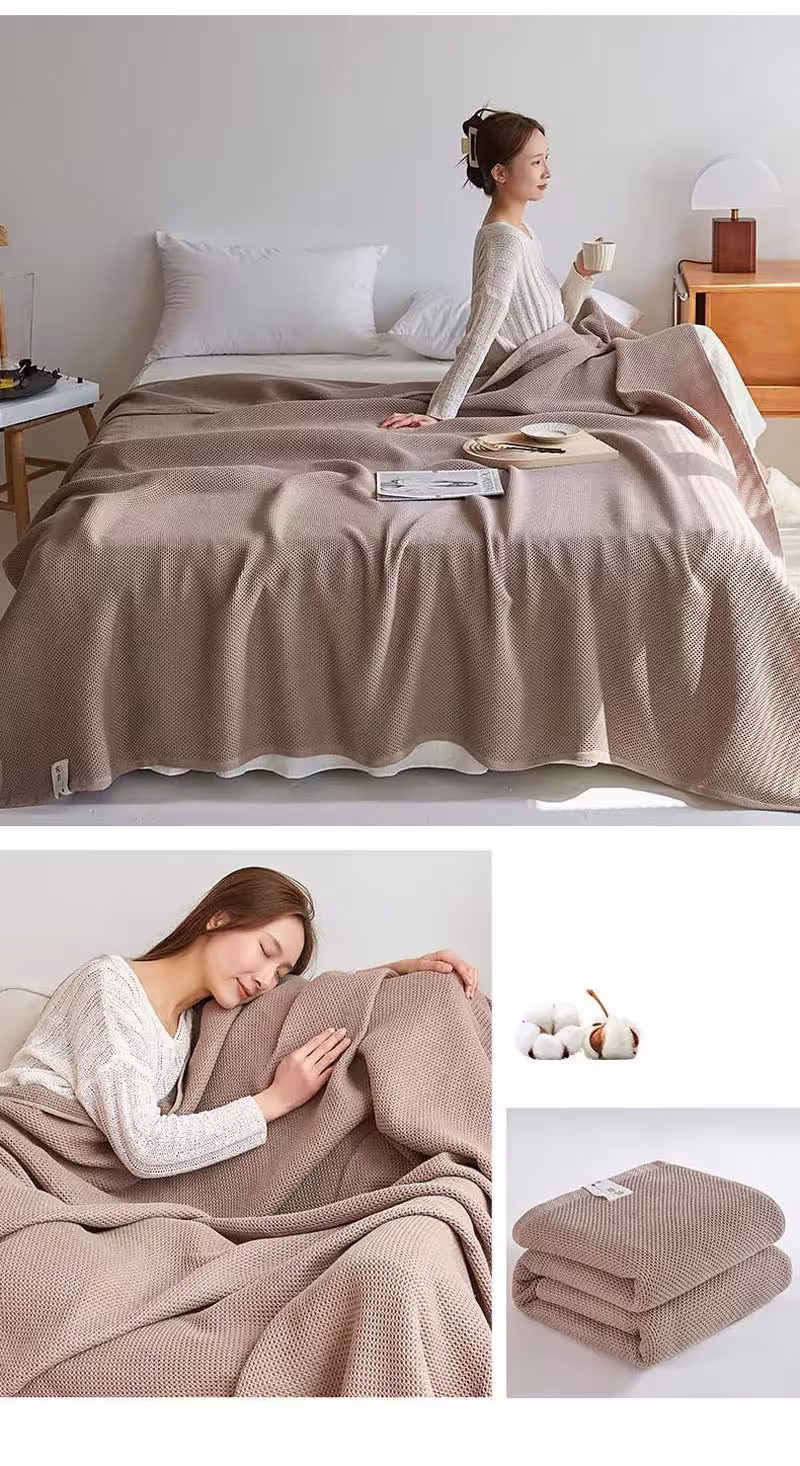 coperta in cotone waffle