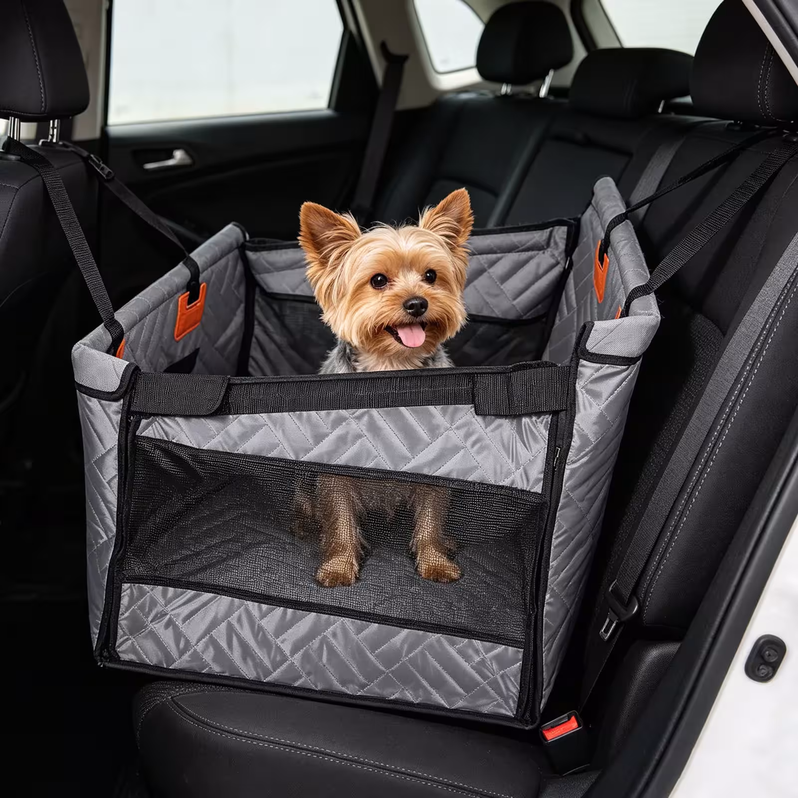Trasportino per cani da auto, rete traspirante, pieghevole, portatile
