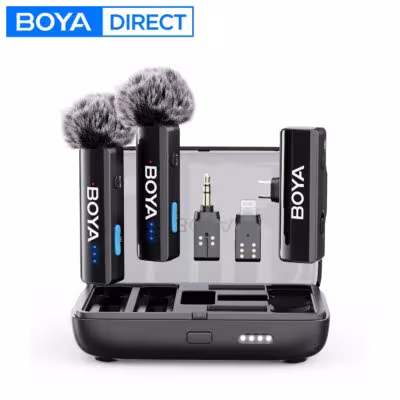 BOYA BOYALINK 2, microfono lavalier wireless per iPhone, Android, fotocamere DSLR e telefoni