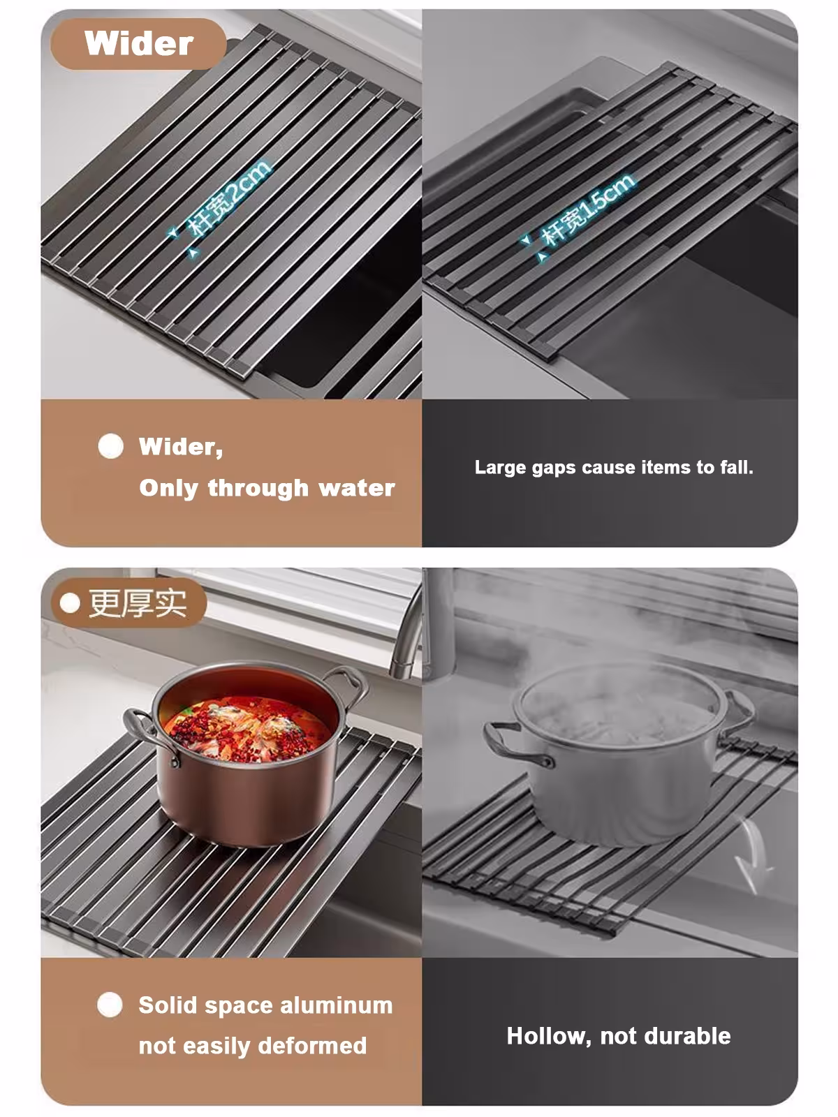 Foldable dish drying rack for the sink
