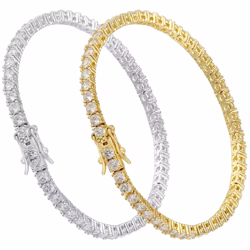 Braccialetto tennis in moissanite.