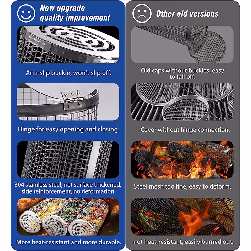 cesto per barbecue in acciaio inossidabile